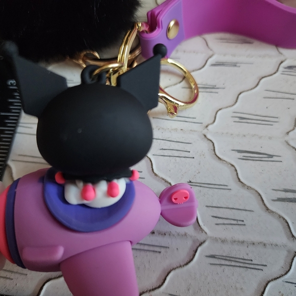 NWT Kawaii Sanrio Keychain Kuromi Keyring Wristlet strap - Picture 4 of 6